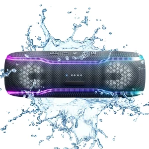 RGB Colorful Plastic Outdoor Waterproof Two-way Party Portable Computer Speaker Wireless BT 5.1 IPX7 18m Range