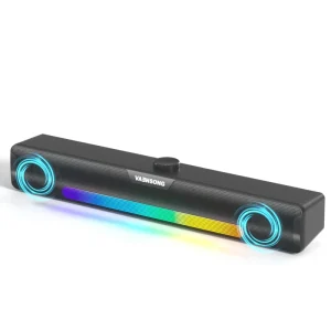 RGB Desktop Computer Soundbar Wired & Bluetooth PC Speaker Colorful Light Gaming Sound Bar for Laptop Monitor Desktop