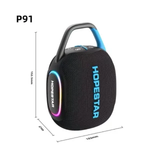 RGB Flashing Light Wireless IP67 Waterproof Outdoor Speaker 15W Portable Mini Loudspeaker with Hook TWS TF FM AUX USB
