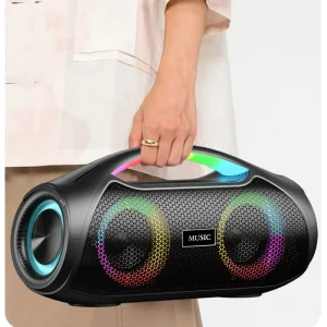 RGB LED Light 30W X2 Portable Speaker with for Rechargeable Battery & IPX5 Waterproof Speaker Ideal for Indoor and Outdoor Use