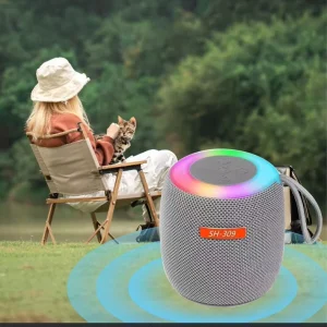RGB LED Light Portable Speaker with Bluetooth 5.0 Built-in Battery & Microphone 5W Output Mini Subwoofer for Home & Outdoor Use