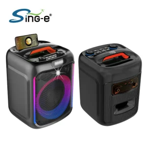 RGB Party Speaker with 1 Wireless Mics Karaoke Machine & DJ Mixer Powerful Bass BT Connectivity for Home & Outdoor Events