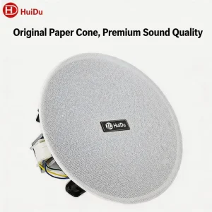 RS-706 Professional Fixed Impedance Coaxial Ceiling Speaker 8 Ohm 40W ABS 100Hz 20kHz 150mm Cutout Large Conference Room Lecture