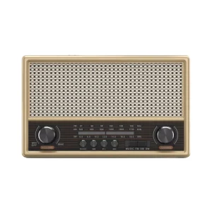Rechargeable Bluetooth V5.0 5-10W Wooden Wireless MP3 Speaker AM/FM/SW 3 Bands USB/TF/Memory Card for Outdoor Activities