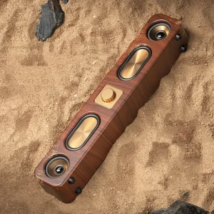 Retro Large Wireless Speaker Wooden Long Strip Card-in-plug Tabletop Audio System