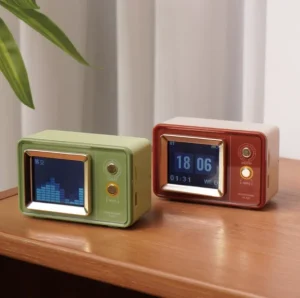Retro Lyrics for Audio Mini Clock Desktop Outdoor Wireless Charging Plastic AirPlay Speaker
