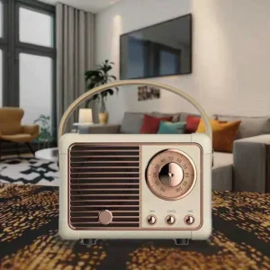 Retro Mini Portable Bluetooth Speaker Audio Player for Home Theatre and Outdoor Activities with Memory Card Compatibility