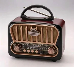 Retro Plastic Speaker NS-8109BT Portable FM AM SW Radio Support TF USB Playback Vintage Home Audio 1200mAh Battery RGB