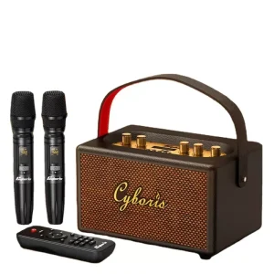 Retro Portable Karaoke Speaker with Mic Support for Parties