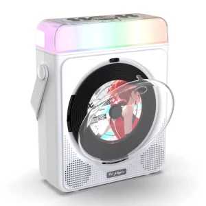 Retro Rotary CD Player Portable Home Audio Player with FM Radio