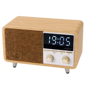 Retro Speaker FM Radio Wooden Box Wireless Audio Device Home Decor