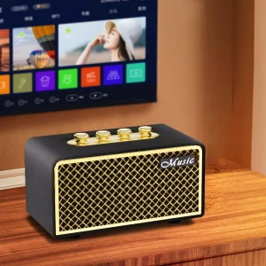 Retro Style Portable Bluetooth Speaker 8 Hour Playtime Wireless Pairing Bassup Compatible with PC Laptop Home & Outdoors