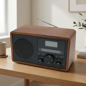 Retro Wooden Bluetooth Speaker FM AM Radio USB TF Card Playback Built in Rechargeable Battery Support ODM OEM Customization