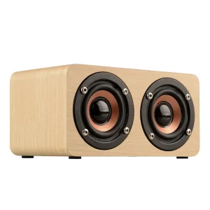 Retro Wooden Speaker Subwoofer Portable Mini Wood Grain Battery Powered 5W Home Theatre Audio RGB LED