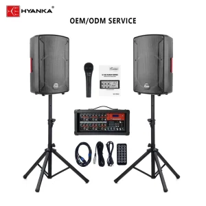 S-1202 12 inch 6 channel Active Mixer Kit Double 12 inch Passive Speakers 150W RMS Sound System DJ Outdoor Speakers