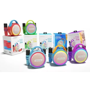 S10 Party Karaoke Bass 20W High Power Speaker Waterproof Subwoofer Speaker Kids Portable Speaker with 2 Mics