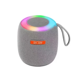 S309 Compact Mini Portable for HiFi Stereo Bass Speaker with Alarm Clock Battery Powered Square Design Plastic Material