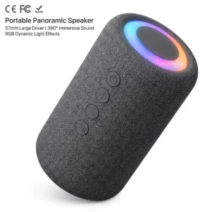 S322pro Panoramic Speaker 57mm Driver 360 Immersive Sound RGB Light Effects Waterproof Audio Box