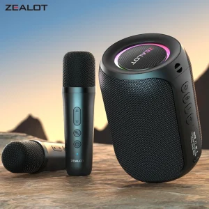 S62M Portable Mini 15W Rechargeable Speaker With Two Mini Microphones