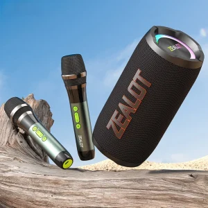 S76 (2MIC) Party Outdoor IPX-6 Waterproof RGB Wireless Speaker 50W Output Dual Mic Memory Card Support Mobile Phone 8000mAh