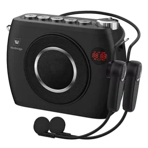 S96 Mini Wireless Voice Amplifier Lapel Microphone 15W Aux Input 5V Charging 2600mAh Battery 5000 Coverage Plastic Material