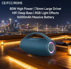 S973 Wireless Speaker 80W Power 16000mAh Battery RGB Dynamic Light Effects for Camping