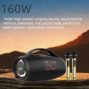 S98M 2MIC Wireless Outdoor Speaker with RGB LED Lights for Party Use
