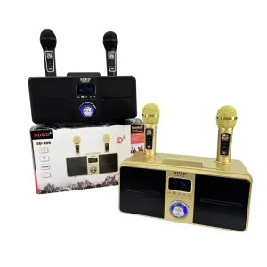 SD309 Home KTV for 5.1 Wireless Microphone Speaker Combo with 2000MA Battery Display Screen 2 Microphones for Karaoke & TV