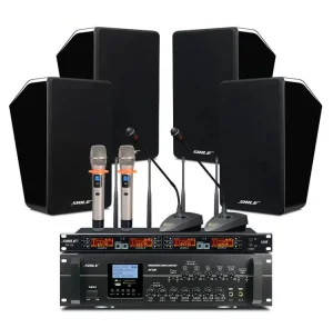 SHILE AV106 BG8 Conference Amplifier Microphone Combo Multi Functional Sound System Kit for Living Room TV Bookshelf Box