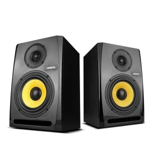 SHUPU 6-Inch Bookshelf Monitor Speakers Wooden Audio Gaming Desks Home Living Rooms Music Studio Karaoke Computer