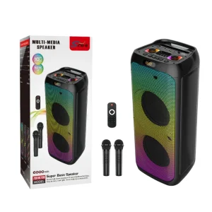 SING E ZQS10208 Bluetooths Party Speaker with RGB Lighting Tweeter Microphone for Home Use Mobile Charging Source