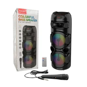 SING E ZQS2801 Portable Karaoke DJ Echo Speaker with RGB LED Lighting for Outdoor Computer Stage Home Theater and Party Use