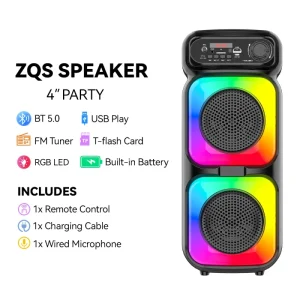 SING E ZQS4273M OEM Large Portable High Power Subwoofer Party Speaker Tower Wireless Blue Tooth Speaker with LED