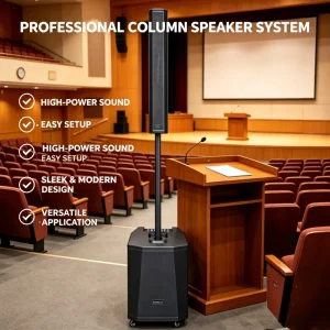 SK01 1000W Active Powered Wireless Audio Speaker Professional Outdoor Performances Stage Sound Column Subwoofer Speakers