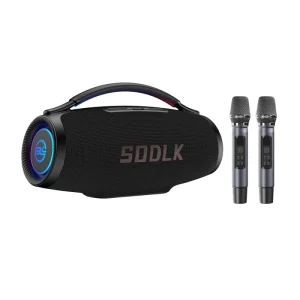 SODLK S1622 520W Wireless Party Speaker with 2 Wireless Mics 3 Way Crossover with Dynamic RGB Supports EQ TWS ARC MIC IN OTG