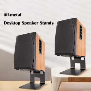 SS035 DDP RTS One Pair Desktop Speaker Stand with 5 Degree Tilt and Anti Vibration for Home Office Studio and Audio