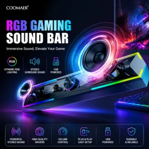 ST200 2.0 Computer Soundbar Multiple Colors Active Wireless BT Gaming RGB Speakers With Microphone