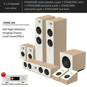 STAGE260 Professional 5.1.2 Surround Sound Home Theater Audio System Kit Living Room TV Cinema Bar Speakers Amplifier Combo