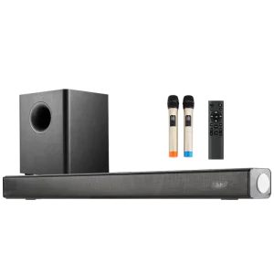 Samtronic 150W TV Soundbar Home Theater Wireless Microphone High Power Echo Wall Stereo Subwoofer KTV Singing Karaoke Speaker