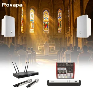 Sistema De Audio Coro Iglesia 6 Altavoces De Pared Microfono Inalambrico Coro Mezclador Amplificador Para Himnos