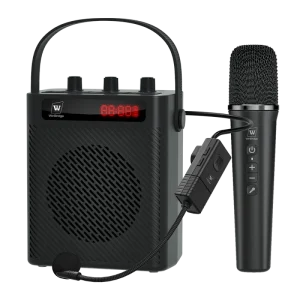 Small PA System Speaker with One Wireless Microphone for V5.1 2600mAh Battery Outdoor Karaoke Machine