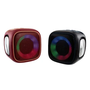 Small Portable Mini Wireless Speaker Subwoofer with RGB LED Lighting for House Parties with Durable Plastic