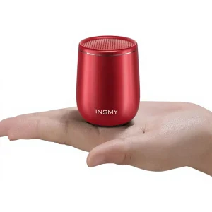 Small Waterproof Mini Portable Metal Aluminum Speaker 5W Punchy Bass Rich Audio Stereo Pairing Built-in Mic