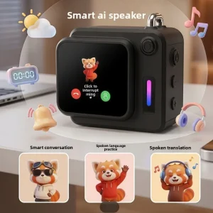 Smart Beanbag AI Spoken English Practice Audio Device RGB Display Screen Cyberpunk Style Metal Body Speaker