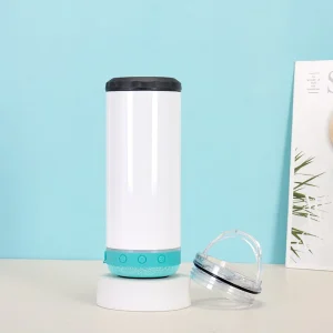 Smart Bluetooth Stainless Steel 16oz Thermos Cup with Red Speaker Portable Outdoor Use