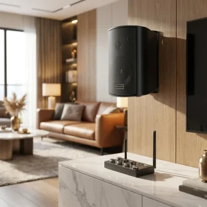 Smart Home Background Music System Hi Fi Wall Mount Speaker Set Coaxial Input for V5.2 Display Screen Memory Card Support