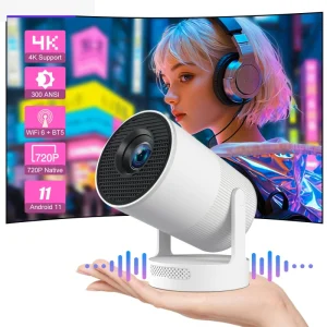 Smart Mobile Android Mini LED Wifi6 Proyector 3D 4K Mini Pocket Wireless Mobile Projector HY300