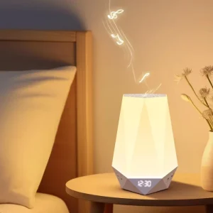 Smart Sleep Speaker Digital Display App Control White Noise Device Built in Battery Timer RGB LED for Kids Adults