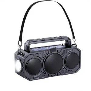 Solar LED RGB Wireless Battery Outdoor Speaker with Airplay Two-Way Audio Touch Control Plastic Cabinet
