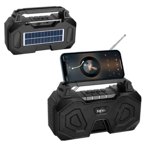 Solar Speaker Private Model Mobile Phone Holder FM Outdoor Portable Radio Sound System Speaker